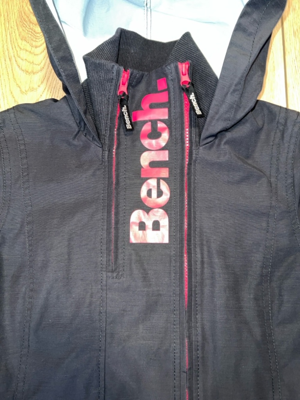 Bench Black Double Zip Hooded Rain Jacket - Picture 6 of 16